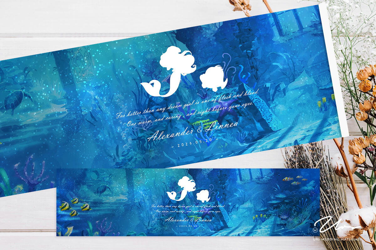 小美人魚,婚禮簽名綢,結婚簽到本,婚禮簽名板,簽名海報,結婚用品,客製婚禮小物,實用婚禮小物,熱門婚禮小物,創意婚禮小物,迎賓禮、二進禮、探房禮、活動禮、桌上禮